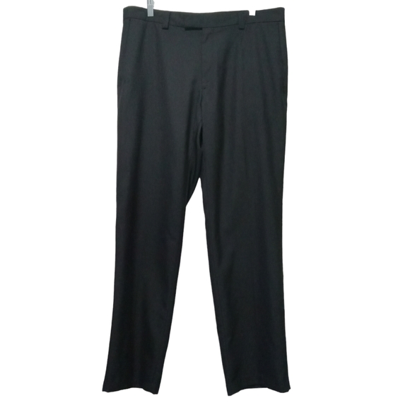 Bocaccio uomo men cuffed pleated black dress pant 100% dacron size 34X32 - Picture 1 of 2